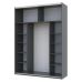 Шкаф-Купе двухдверный Doros G-Caiser 180х60х240 см Графит/1 белое стекло (DRS-011036), код: 13500