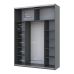 Шкаф-Купе двухдверный Doros G-Caiser 180х60х240 см Графит/1 белое стекло (DRS-011036), код: 13500