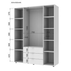 Комплект шкафов для одежды Doros гелар (2 шт.) 271,2х49,5х203,4 см графит (DRS-011121) Комплект шкафов для одежды Doros гелар (2 шт.) 271,2х49,5х203,4 см графит (DRS-011121)
