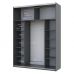 Шкаф-Купе двухдверный Doros G-Caiser 180х60х240 см Графит/Дуб евок/1 зеркало (DRS-011227), код: 13612