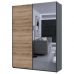 Шкаф-Купе двухдверный Doros G-Caiser 180х60х240 см Графит/Дуб евок/1 зеркало (DRS-011227), код: 13612