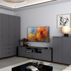 Тумба под тв Doros рон 4 180х38х50 см графит (DRS-011299)