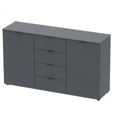 Комод в спальню Doros рон 5 140х38х81 см графит (DRS-011301) Комод в спальню Doros рон 5 140х38х81 см графит (DRS-011301)