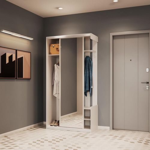 Прихожая с зеркалом Doros City One Door 110х45х210 см белый (DRS-011404), код: 13674
