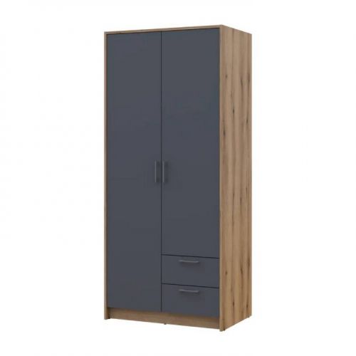 Шкаф для одежды Doros ронди дуб Артизан/Графит 2ДСП 82х52х195 DRS-011657 (80737804), код: 13905