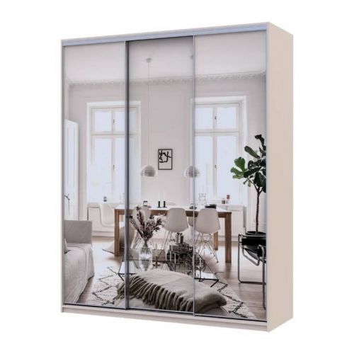 Шкаф-Купе Doros сити лайт кашемир 3 зеркала 180х60х225 (80736374), код: 13878