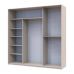 Шкаф-Купе Doros сити лайт кашемир 3 зеркала 225х60х225 (DRS-011811), код: 13883