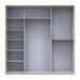 Шкаф-Купе Doros сити лайт кашемир 3 зеркала 225х60х225 (DRS-011811), код: 13883