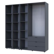 Комплект шкафов для одежды Doros гелар (3 шт.) 192,6х49,5х203,4 см графит (DRS-011149)