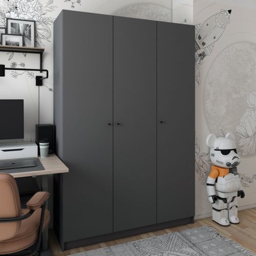 Шкаф распашной для одежды Doros промо 135х48х204 см графит (DRS-011206), код: 13600