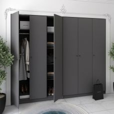 Комплект шкафов для одежды Doros промо (2 шт.) 270х48х204 см графит (DRS-011217) Комплект шкафов для одежды Doros промо (2 шт.) 270х48х204 см графит (DRS-011217)