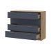 Комод Doros ронди дуб Артизан/Графит 4 ящика 100х40х82 DRS-011781 (41516186), код: 13984