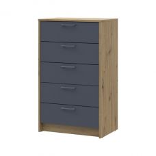 Комод Doros ронди дуб Артизан/Графит 5 ящиков 60х40х100 DRS-011783 (41516188)