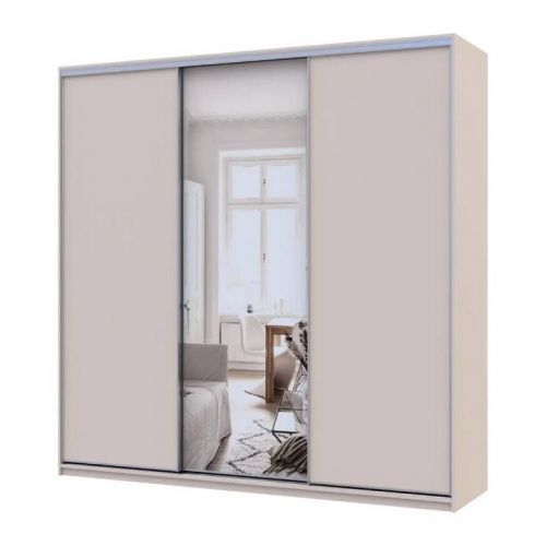 Шкаф-Купе Doros сити лайт кашемир 2 ДСП/1 зеркало 225х60х225 (80736383), код: 13881