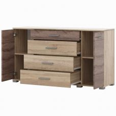 Комод для гостиной эверест бриз К-6 130х38х72.5 сонома + трюфель (телескопы) (DTM-2477) Комод для гостиной эверест бриз К-6 130х38х72.5 сонома + трюфель (телескопы) (DTM-2477)