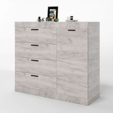 Комод с дверью и 4-мя ящиками эверест Соната-5 105х38х94 дуб крафт белый (DTM-2701) Комод с дверью и 4-мя ящиками эверест Соната-5 105х38х94 дуб крафт белый (DTM-2701)