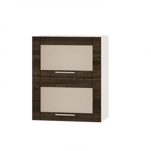 Кухонный модуль витрина оптима верх ВВ14-600 Белый/Дуб сонома трюфель 600х296х720 мм (DTM-073462), код: 12701