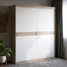 Шкаф-Купе эверест соната 1800 двухдверный 180х60х217 дуб сонома+белый (DTM-2398) Шкаф-Купе эверест соната 1800 двухдверный 180х60х217 дуб сонома+белый (DTM-2398)
