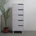 Комод высокий с черными ножками 5 ящиков м-зон борн 500 дуб Артизан/Нимфея альба (белый) (MZN-031104), код: 9925