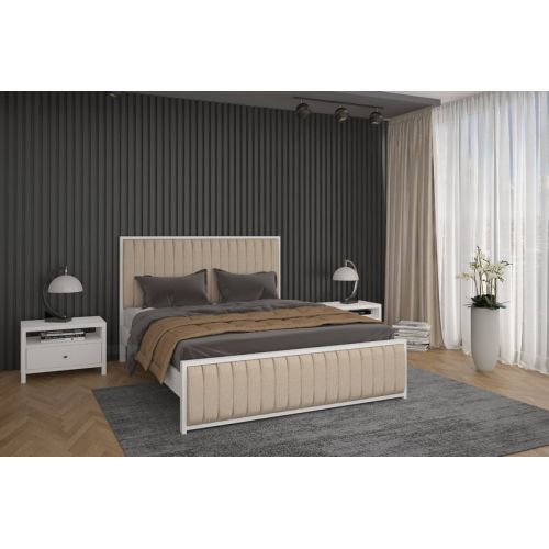 Двуспальная кровать Вена 180x190 (Белый/Аляска), код: 9939