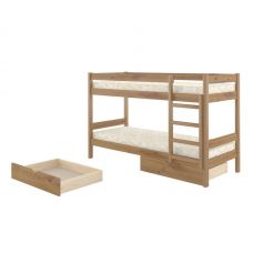 Двухъярусная детская кровать Атланта мини 90x200 с ящиками (Орех светлый) Двухъярусная детская кровать Атланта мини 90x200 с ящиками (Орех светлый)