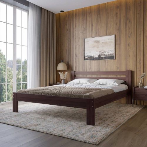 Двуспальная деревянная кровать Бавария 160x200 (Орех темный), код: 10655