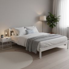Двуспальная деревянная кровать Mebigrand MG01 160х200 белый RAL 9003 (MBG-21875)