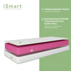 Матрас ортопедический тм Ismart Koala Sweet 180х190 см безпружинный (ISM-051069) Матрас ортопедический тм Ismart Koala Sweet 180х190 см безпружинный (ISM-051069)